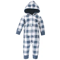 Hudson Baby Boys Fleece Jumpsuits, Coveralls, and Playsuits 2pk Bear, 3-6 Months