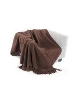 Battilo Knit Zig Zag Textured Woven Micro Chenille Throw