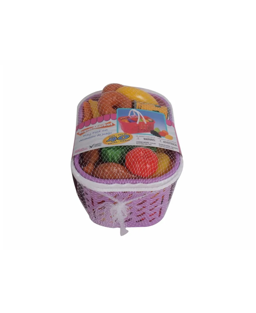 Dream Collection Pretend Play Food Basket - 40 Pieces