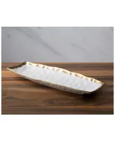 Classic Touch Porcelain Oblong Tray with Rim