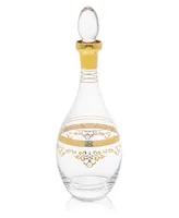 Classic Touch Glass Wine Bottle with Rich Gold-Tone Design