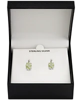 Green Quartz Oval Leverback Earrings (4-3/4 ct. t.w.) in Sterling Silver