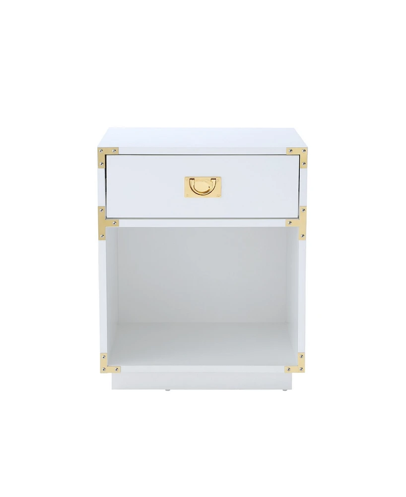 Inspired Home Calixta Single Drawer with Shelf High Gloss Nightstand