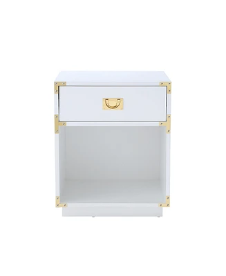 Inspired Home Calixta Single Drawer with Shelf High Gloss Nightstand