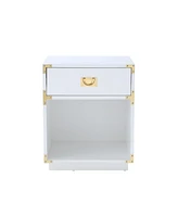 Inspired Home Calixta Single Drawer with Shelf High Gloss Nightstand