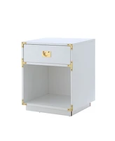Inspired Home Calixta Single Drawer with Shelf High Gloss Nightstand