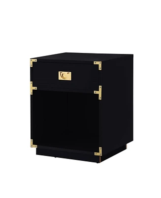 Inspired Home Calixta Single Drawer with Shelf High Gloss Nightstand