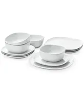 The Cellar Whiteware Soft Square 12-Pc. Dinnerware Set, Service for 4, Created for Macy's