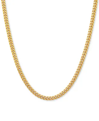 Curb Link 18" Chain Necklace in Sterling Silver or 18k Gold-Plated Over Sterling Silver