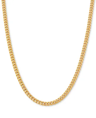 Cuban Link 22" Chain Necklace Sterling Silver or 18k Gold-Plated Over