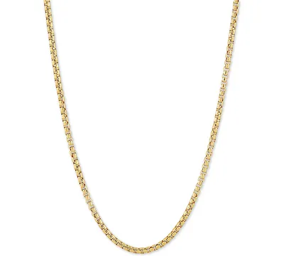 Rounded Box Link 20" Chain Necklace Sterling Silver or 18k Gold-Plated Over