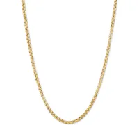 Rounded Box Link 20" Chain Necklace Sterling Silver or 18k Gold-Plated Over