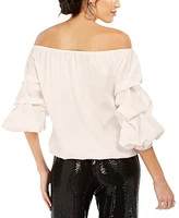Msk Off-The-Shoulder Puff Sleeve Top