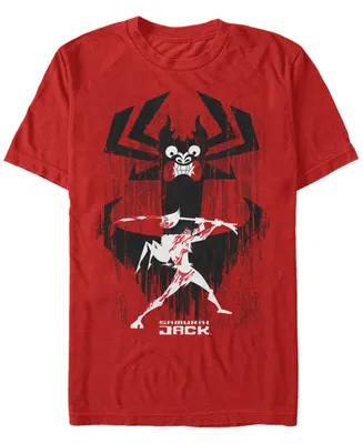 Fifth Sun Men's Samurai Jack Aku Sword Fight Splatter Short Sleeve T- shirt