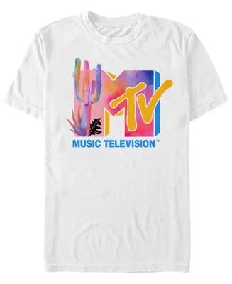 Fifth Sun Men's Colorful Desert Water Color Logo Short Sleeve T- shirt