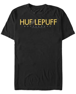 Fifth Sun Harry Potter Men's Hufflepuff Text Logo Short Sleeve T-Shirt