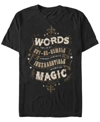 Fifth Sun Harry Potter Men's Dumbledore Words Are Magic Quote Short Sleeve T-Shirt