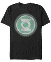 Fifth Sun Dc Men's Green Lantern Distressed Glowing Logo Short Sleeve T-Shirt