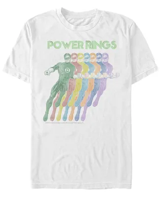 Fifth Sun Dc Men's Green Lantern Rainbow Power Rings Short Sleeve T-Shirt