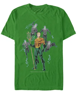 Fifth Sun Dc Men's Aquaman Multi Action Portraits Short Sleeve T-Shirt