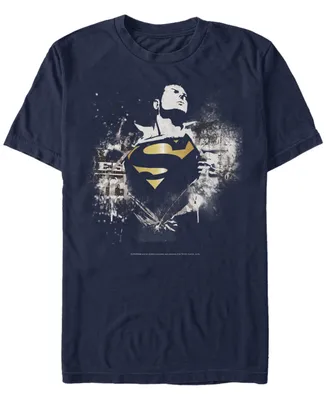 Fifth Sun Dc Men's Superman Golden Chest Logo Short Sleeve T-Shirt