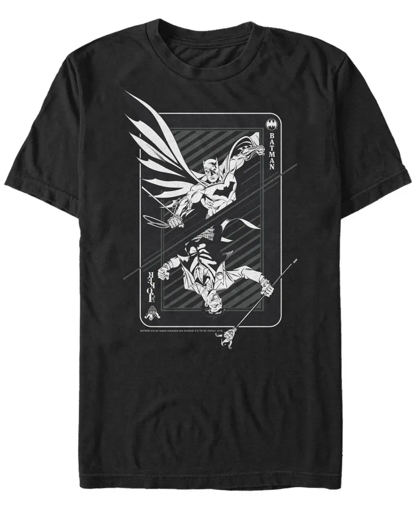 Fifth Sun Dc Men's Batman and Joker Playing Card Short Sleeve T-Shirt