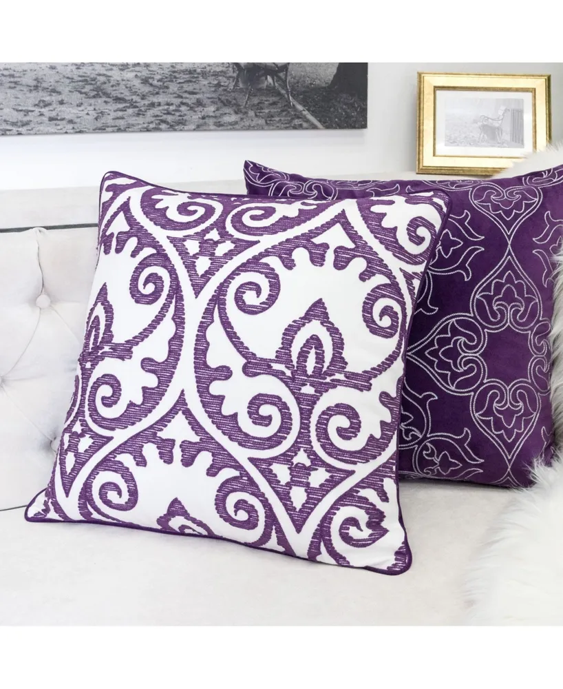 Homey Cozy Aria Swirls Square Decorative Throw Pillow