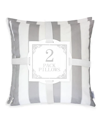 Homey Cozy Olivia Stripe Indoor/Outdoor 2-Pack Decorative Pillows, 20" x