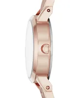 Dkny Women's Soho Rose Gold-Tone Stainless Steel Bangle Bracelet Watch 24mm