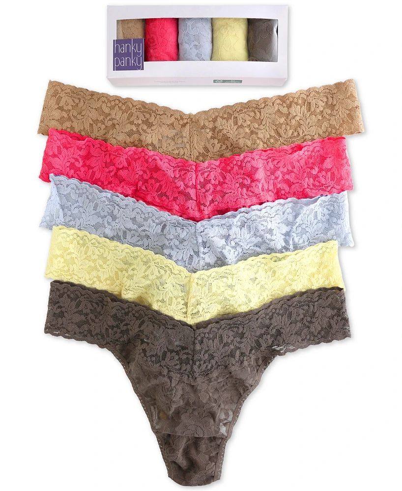 Hanky Panky Women's Signature Lace Original Thong 5 Pack