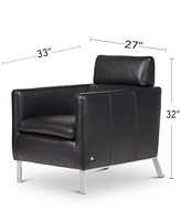 Darrium 27" Leather Club Chair, Created for Macy's