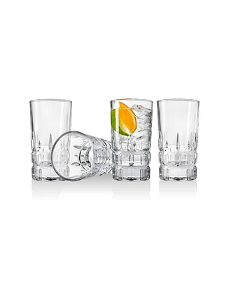 Godinger Crosby Square Highball Glasses, Set of 4