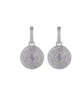 A&M Silver-Tone Lavender Disk Earrings - Silver