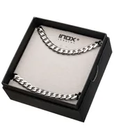 Inox Curb Chain 8" Bracelet and 22" Necklace Set - Silver