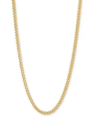 Italian Gold Miami Cuban Link 22" Chain Necklace (3mm) in 14k Gold