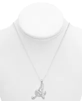 Diamond A Initial 18" Pendant Necklace (1/10 ct. t.w.) in Sterling Silver