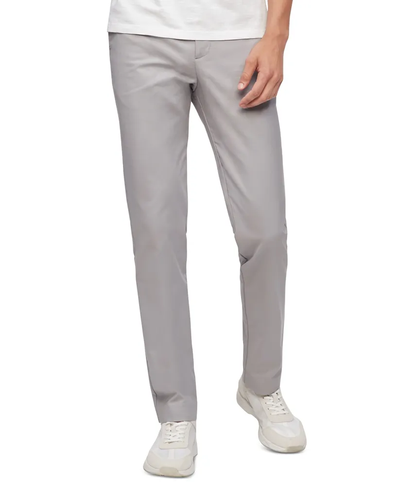 Calvin Klein Men's Slim-Fit Infinite Style 4-Way Stretch Pants, Gray, 33W  32L