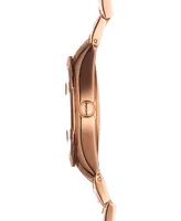 Tissot Women's Swiss Pr 100 Sport Chic T-Classic Diamond (1/20 ct. t.w.) Rose Gold-Tone Stainless Steel Bracelet Watch 36mm