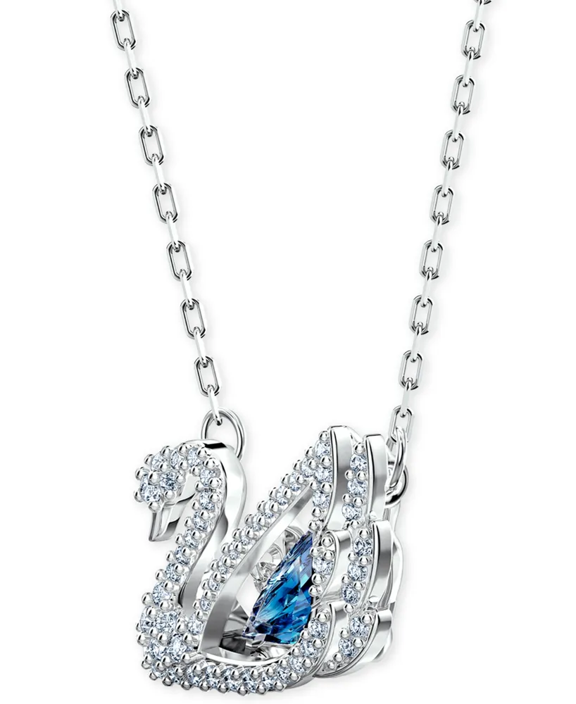 Swarovski Silver-Tone Cubic Zirconia Swan Pendant Necklace, 14-7/8" + 2" extender