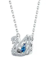 Swarovski Silver-Tone Cubic Zirconia Swan Pendant Necklace, 14-7/8" + 2" extender