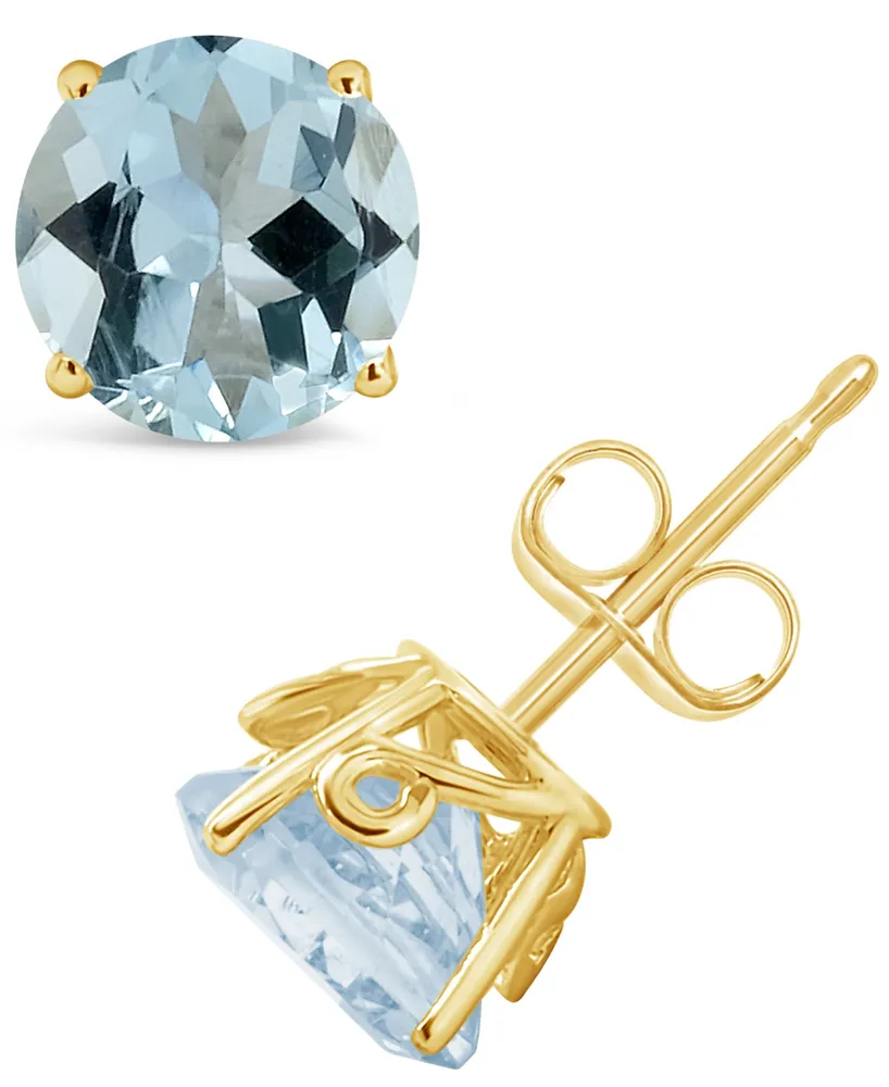 Aquamarine (2-1/2 ct. t.w.) Stud Earrings in 14K Yellow Gold