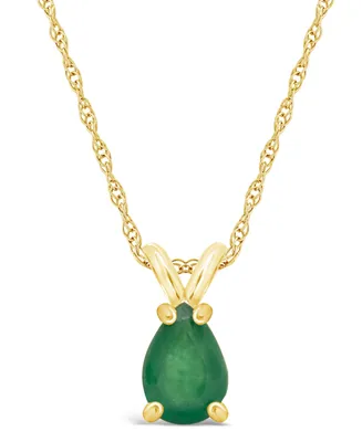 Emerald (3/4 ct. t.w.) Pendant Necklace 14k Yellow Gold (Also Ruby & Sapphire)