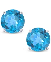 Swiss Blue Topaz (1-1/8 ct. t.w.) Stud Earrings 14K White or Yellow Gold