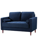 Lillith Modern Loveseat With Upholstered Fabric and Wooden Frame