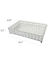 Elegant Designs Elipse Crystal Decorative Mirrored Jewelry or Makeup Vanity Organizer Tray