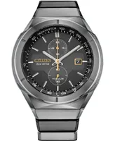 Citizen Men's Chronograph Armor Eco-Drive Silver-Tone Titanium Bracelet Watch 44mm - Silver