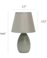 Simple Designs Mini Egg Oval Ceramic Table Lamp 2 Pack Set