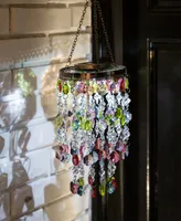 Glitzhome Solar Lighted Hanging Decor with Multicolored Acrylic Jewel Beads