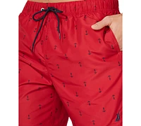 Nautica Men's Quick-Dry Anchor-Print 8" Swim Trunks