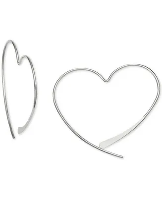Giani Bernini Wire Heart Threader Earrings in Sterling Silver, Created for Macy's